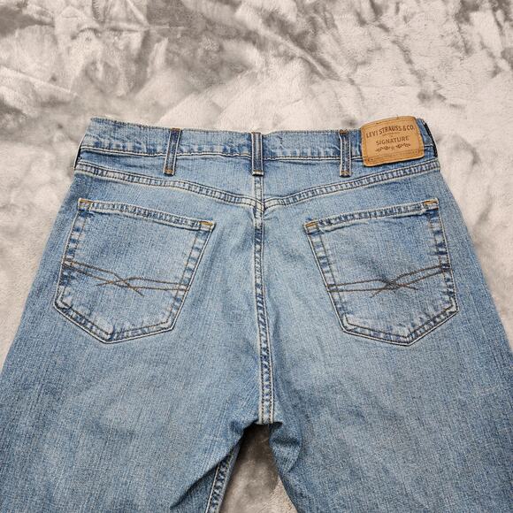 Levi Strauss Signature Jeans Mens W34 L34 Blue Bootcut Stretch Casual Western - Picture 5 of 15